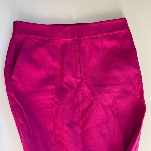 NWT Ann Taylor LOFT Pant Trouser Pink Boot Cut Flare Linen Pleat Barbiecore 10 - Picture 5 of 10